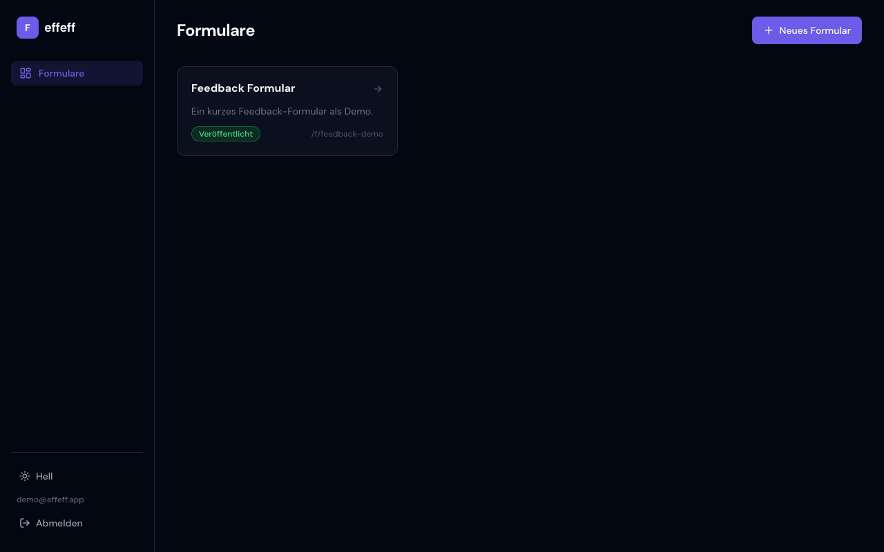 Form list dashboard